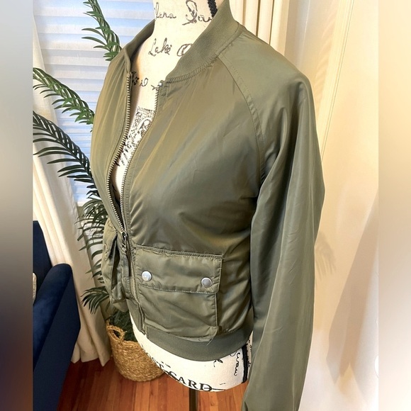 AEROPOSTALE Bomber Jacket Army Green - Picture 11 of 12